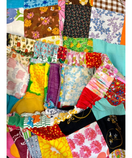 patchwork super wide leg pants