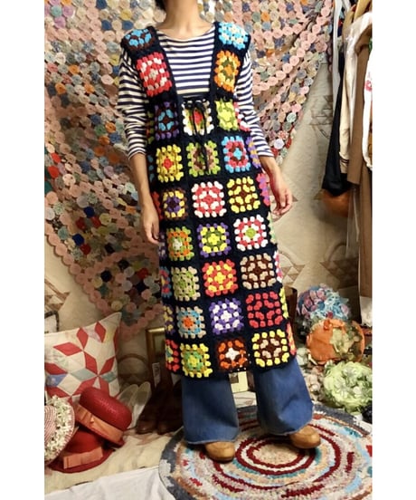 granny square one-piece black