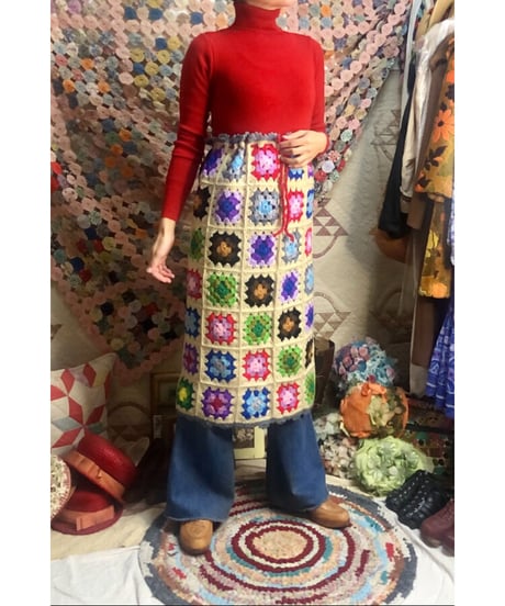 granny square skirt  beige