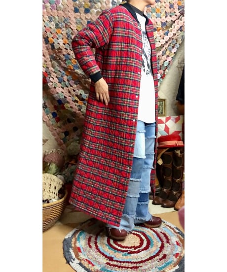 plaid quilting robe
