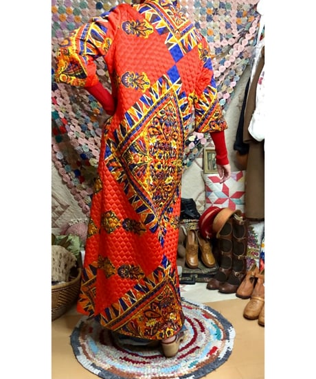 60s paisley quilting dress