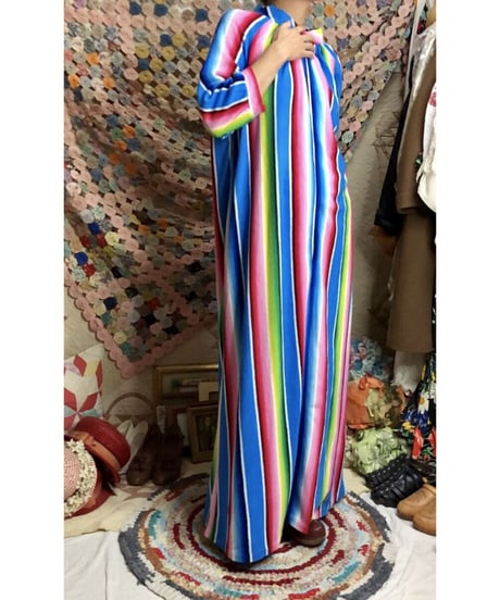 70s multicolored stripe dress