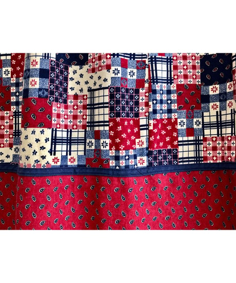 patchwork print dress