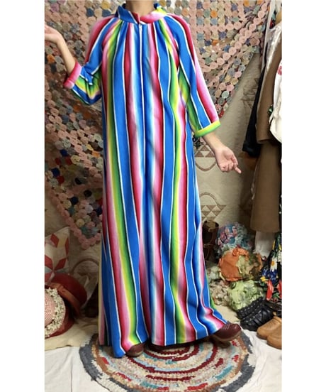 70s multicolored stripe dress