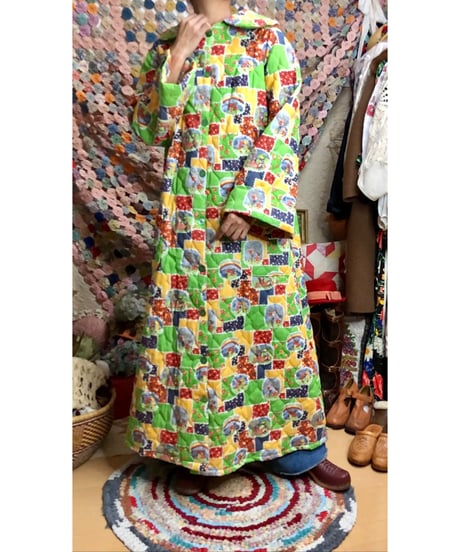 patchwork print quilting robe & bag set
