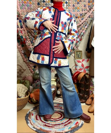 patchwork print quilting jacket