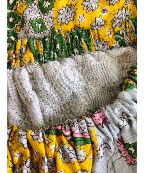 70s patchwork print quilted skirt