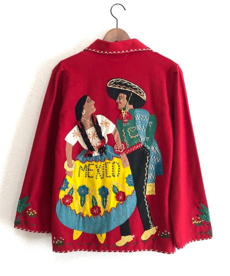 50s mexican wool patch jacket