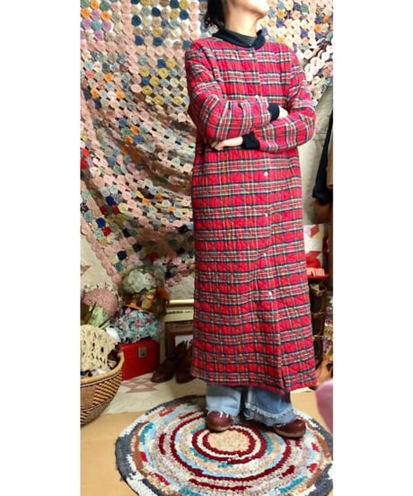 plaid quilting robe