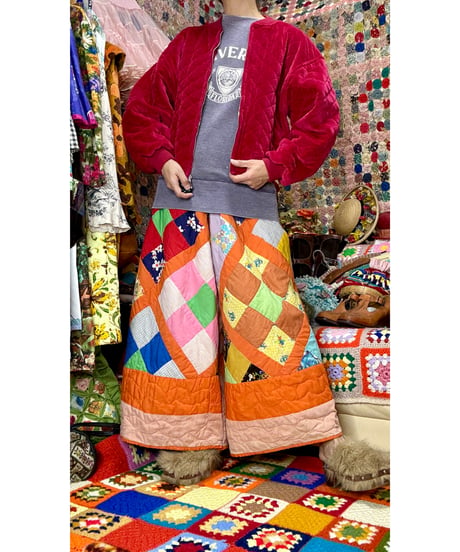 80s quilted velours jacket