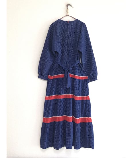 70's polka dots tiered dress