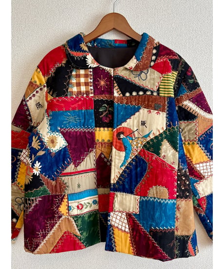 unique crazy quilt print jacket