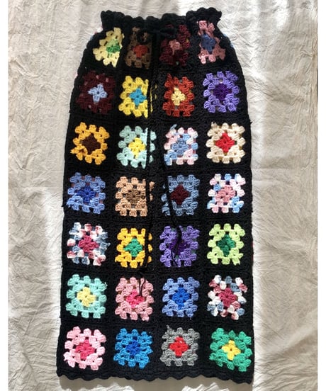 granny square skirt  black