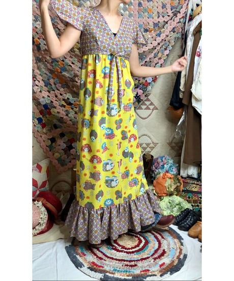 60's funny print summer dress