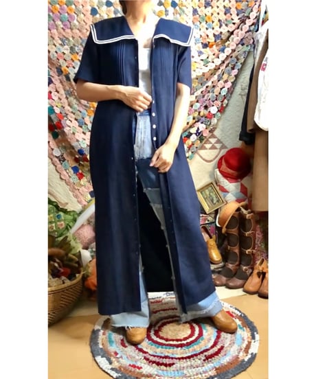 sailor collar linen dress