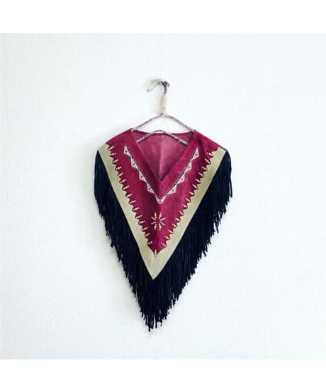 suede fringe shawl