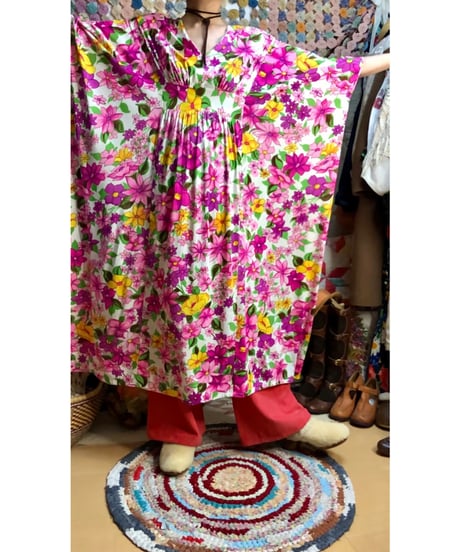 70s flower easy dress