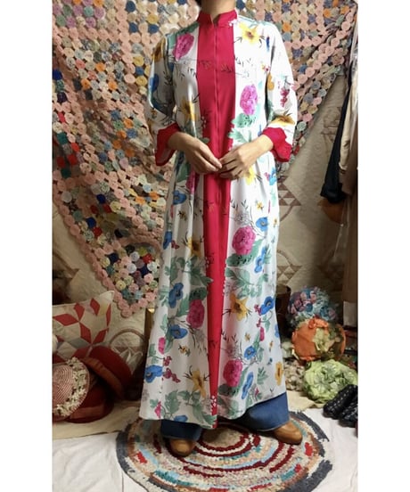 70's flower easy dress