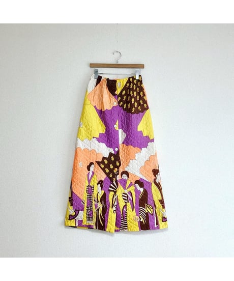 oriental print quilting skirt
