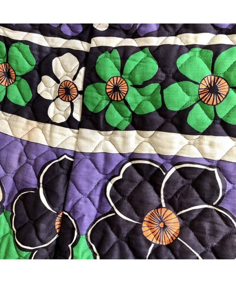60's quilting stripe × flower dress