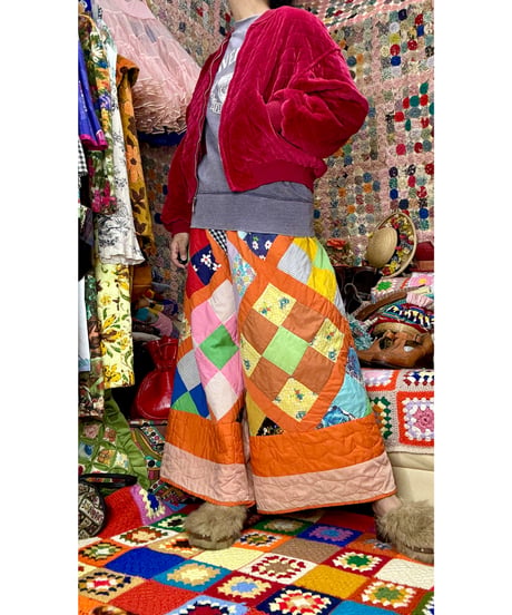 80s quilted velours jacket