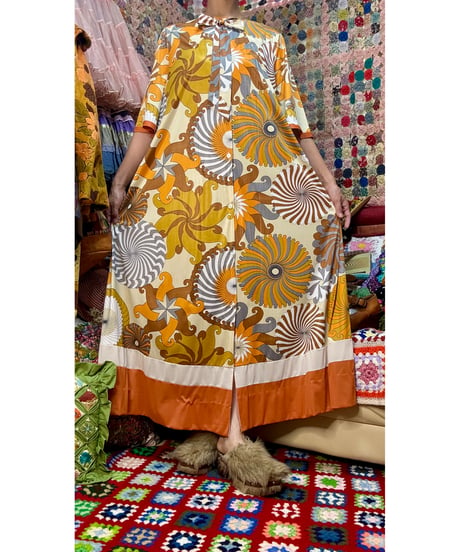 70s psychedelic print dress