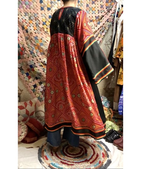 70's mirror work embroidered dress