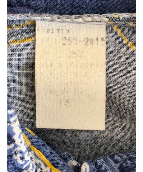 70's denim patchwork print shirt