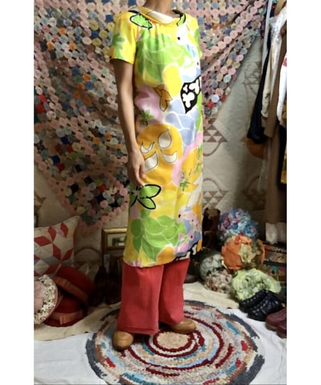 60's flower midi dress