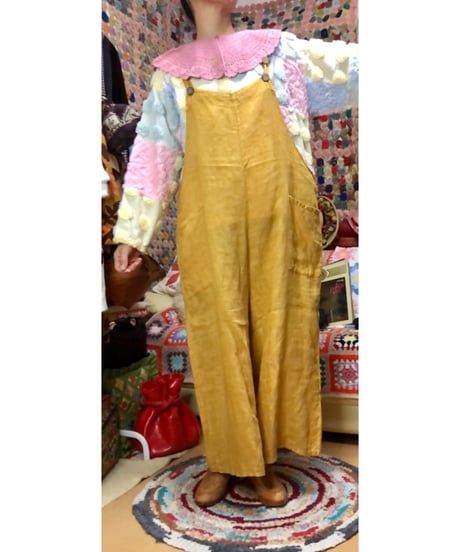made in italy linen salopette pants
