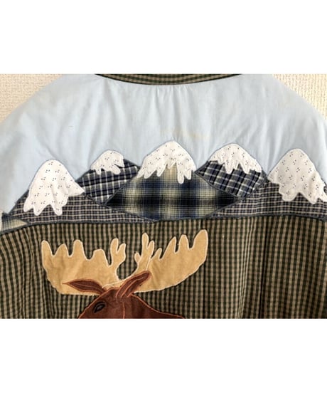 patchwork animal motif quilting jacket