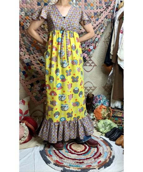 60's funny print summer dress