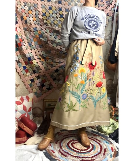 hand embroidered wrap skirt