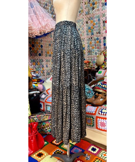 80s leopard tiered skirt
