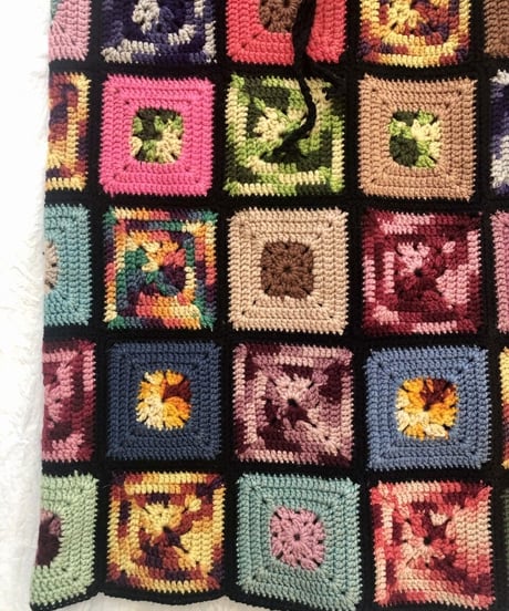 granny square skirt black