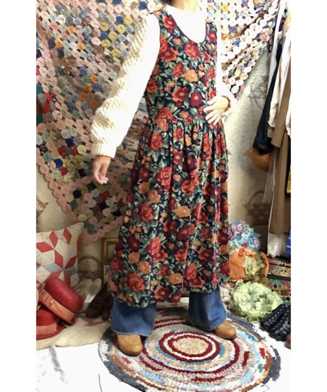 corduroy flower one-piece