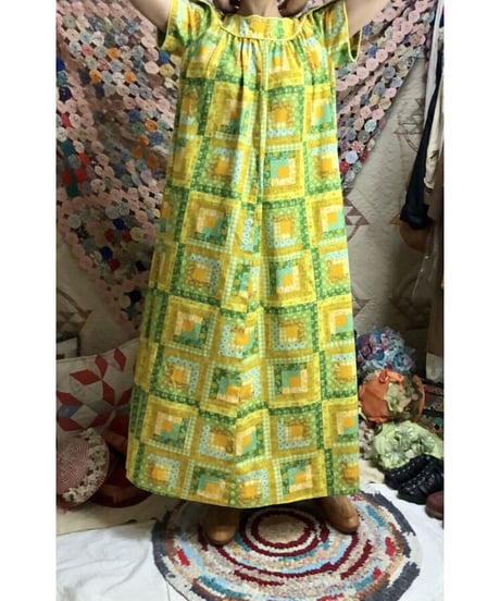 70's patchwork print dress