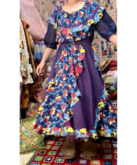 80s LACHINE flower dress
