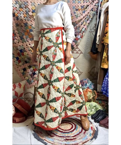 patchwork print quilting wrap skirt