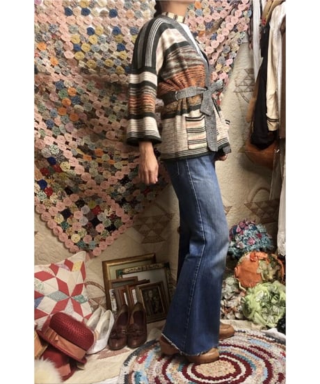 1970's mix color cardigan