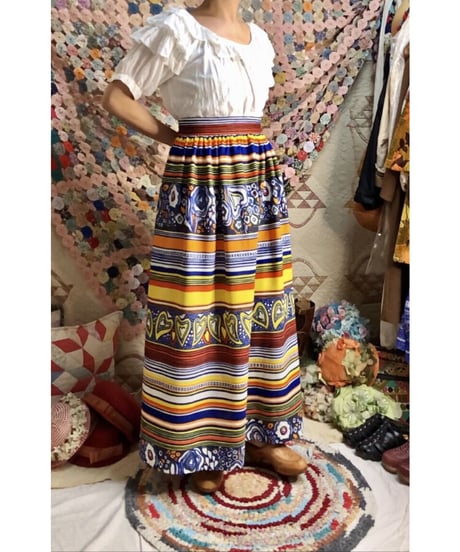 60's psychedelic pattern maxi skirt