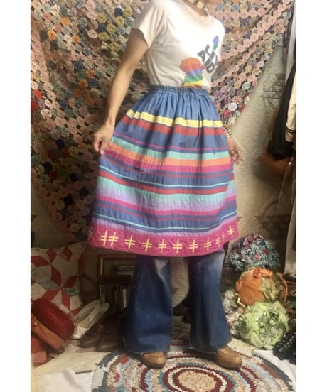 patchwork cotton skirt
