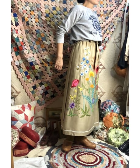 hand embroidered wrap skirt