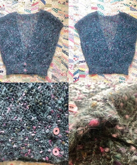 mix color knit vest
