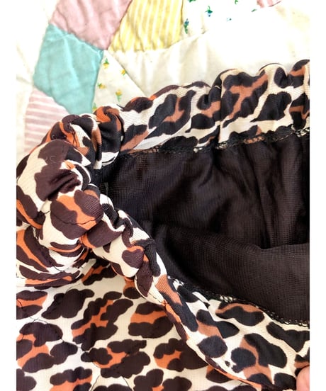 70s quilting leopard skirt