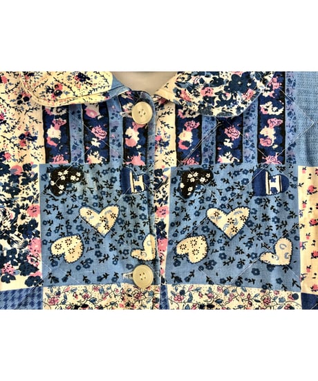 patchwork print quilting coat