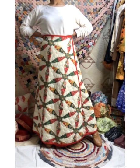 patchwork print quilting wrap skirt