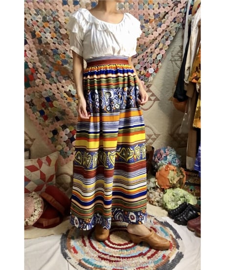 60's psychedelic pattern maxi skirt