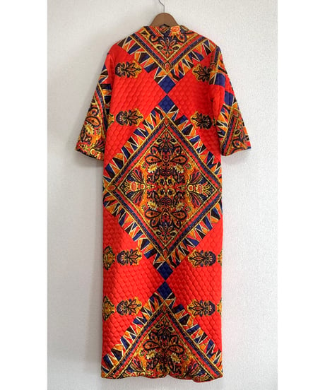 60s paisley quilting dress