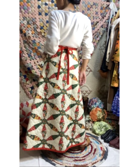 patchwork print quilting wrap skirt